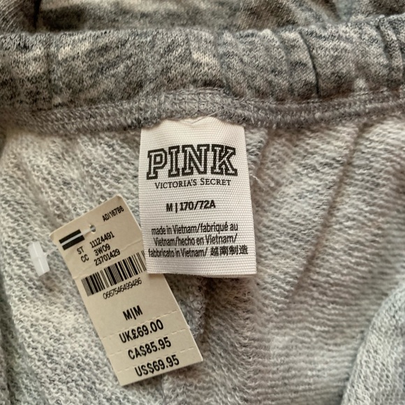 PINK Victoria's Secret Gray Classic Sweatpants with Sequin Logo - Picture 3 of 5
